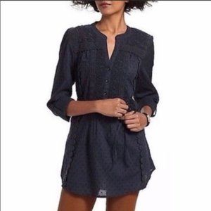 Leifnotes Anthropologie Swiss Dots Blue Tunic